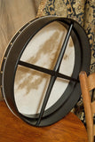 Roosebeck Pretuned Mulberry Bodhran, Cross-Bar, 18 x 3.5, Black