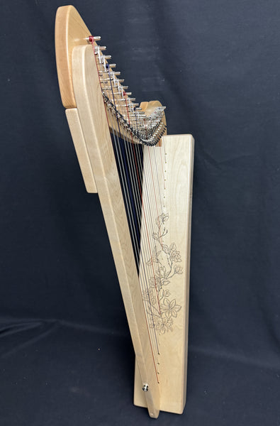 Harpsicle "Fullsicle" 26-String Folk Harp, Maple, w/Hummingbird Ornamentation