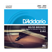 D'Addario EJ62 80/20 Bronze Mandolin Strings, Light, 10-34