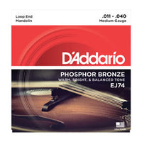 D'Addario EJ74 Mandolin Strings, Phosphor Bronze, Medium, 11-40