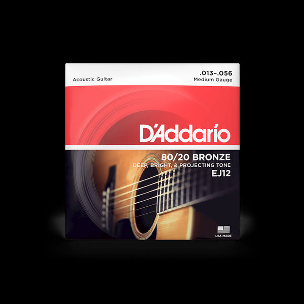 D'Addario EJ12 80/20 Bronze Medium Gauge Acoustic Guitar String set