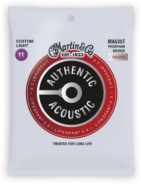 Martin Lifespan Treated Phosphor Bronze Authentic Acoustic Guitar Strings